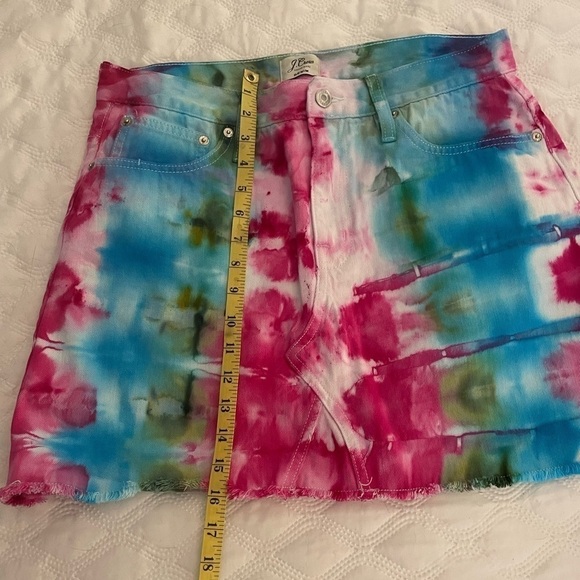 J Crew denim skirt hand crafted tie dyed. Size 30W - Picture 4 of 6